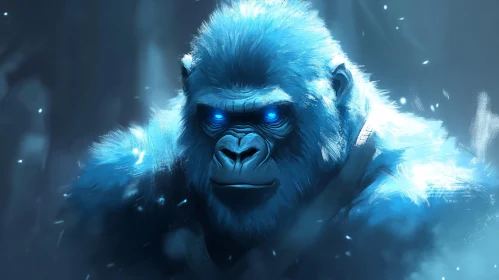 Enchanted Blue Gorilla in Mist