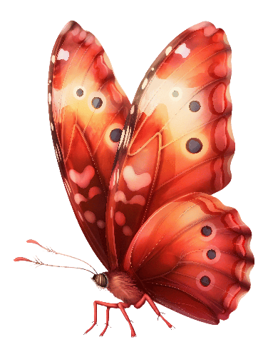 Detailed Red Butterfly Illustration