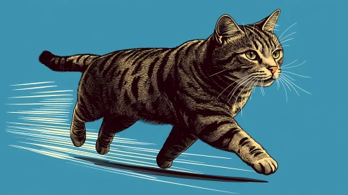 Dynamic Cat Illustration