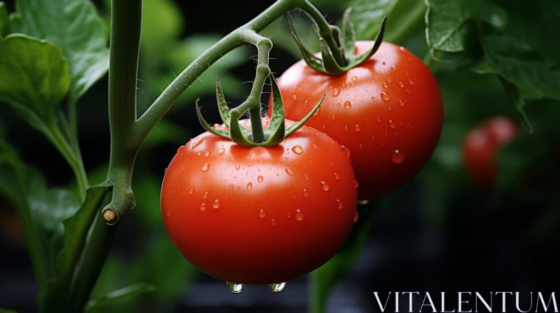 Organic Tomatoes in Garden - A Realistic Rendering AI Image