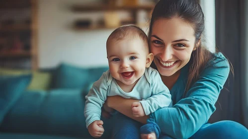 Loving Embrace: Mother and Baby Portrait