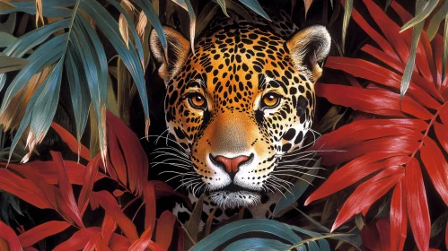 Leopard in Vibrant Jungle
