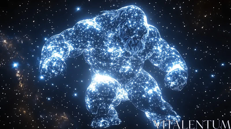 AI ART Cosmic Figure in Starry Expanse