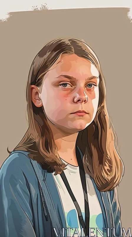 AI ART Greta Thunberg Artistic Portrait