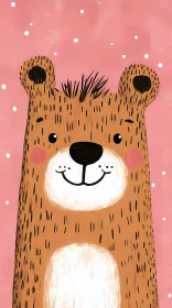 Charming Bear on Pink
