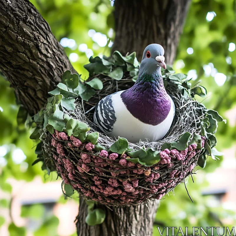 Bird's Serene Home in Nature AI Image