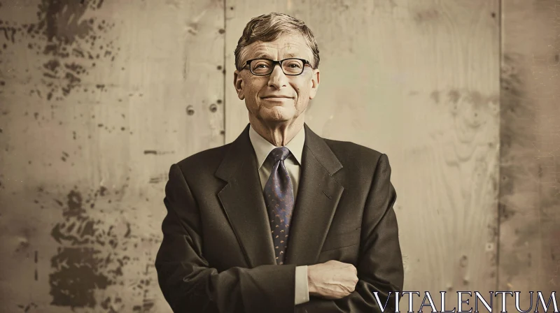 AI ART Bill Gates in Classic Suit