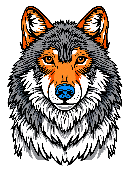 POD Design Artistic Wolf Illustration Apparel