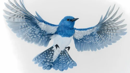 Graceful Blue Bird Soaring
