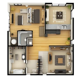 Top-View Apartment Layout Visualization