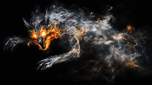 Spectral Wolf in Fire and Smoke