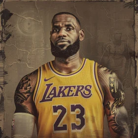 LeBron James Lakers Portrait