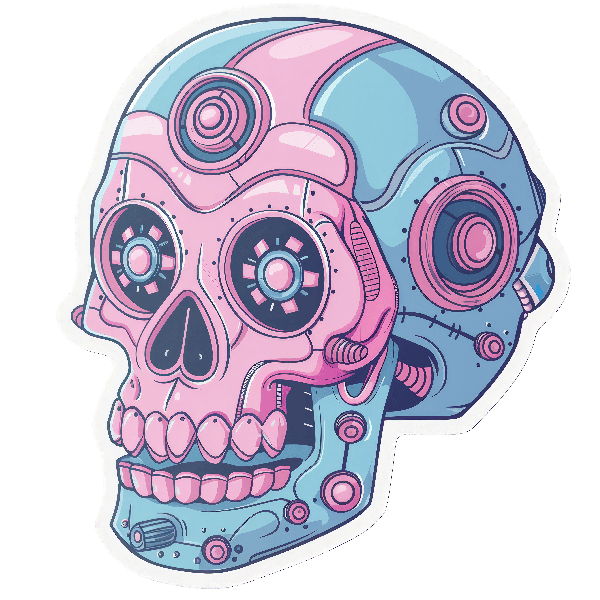 POD Design Cybernetic Skull Graphic Tee