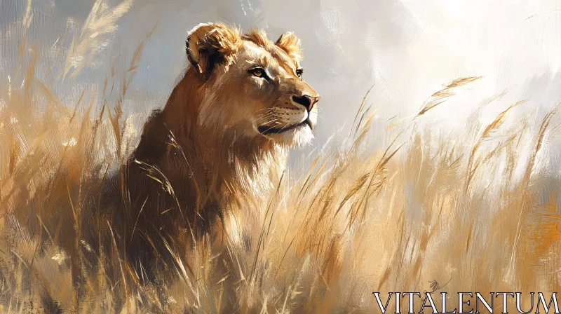 Savannah Lioness Art AI Image