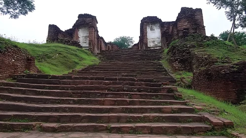 Old Brick Ruins with Stone Steps