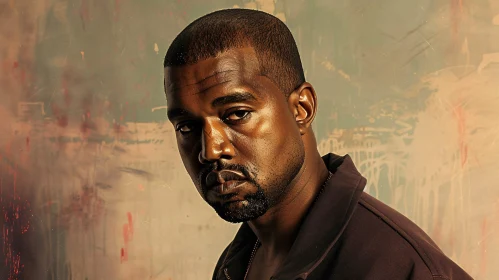 Kanye West Serious Expression Portrait