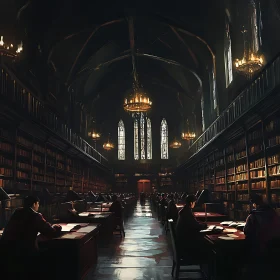 Scholarly Pursuit in the Library Interior