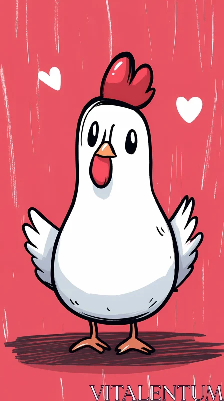 Charming Cartoon Chicken Artwork AI Image