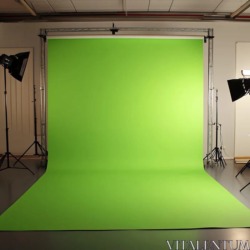 Green Screen Studio with Lighting AI Image