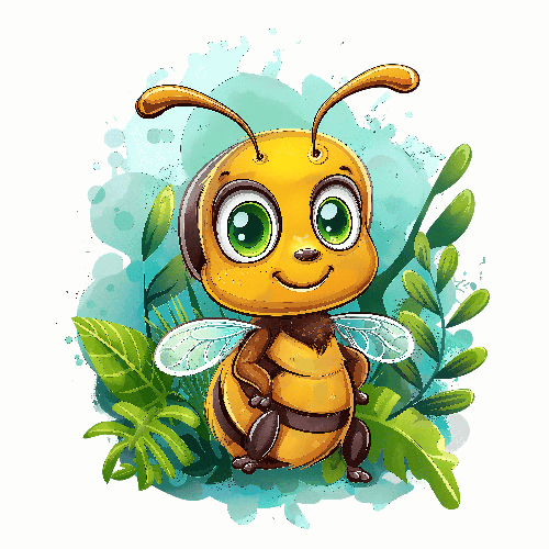 POD Design Cheerful Cartoon Bee Illustration for Children