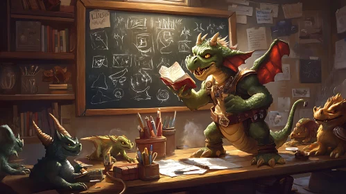 Dragon Teacher in a Classroom