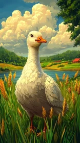 Serene Countryside Duck Image