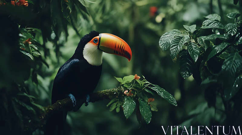 Rainforest Toucan Portrait AI Image