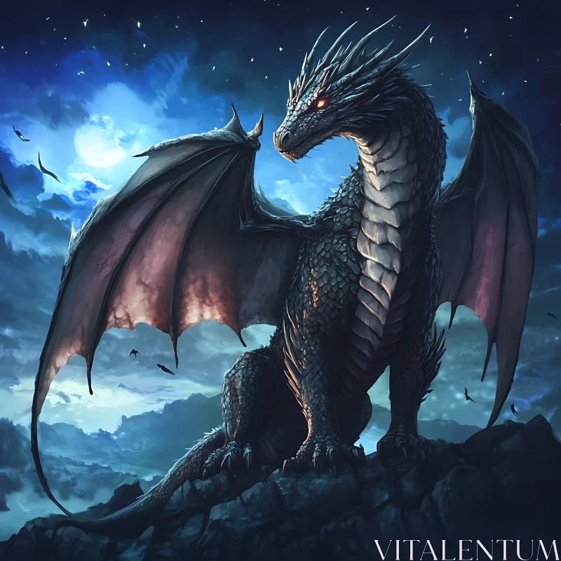 AI ART Night Watch: A Dragon's Perch