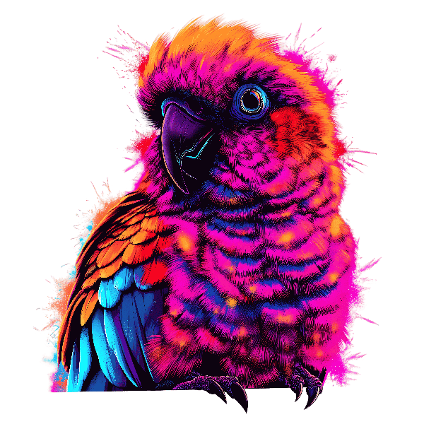 POD Design Vivid Parrot Art for Apparel