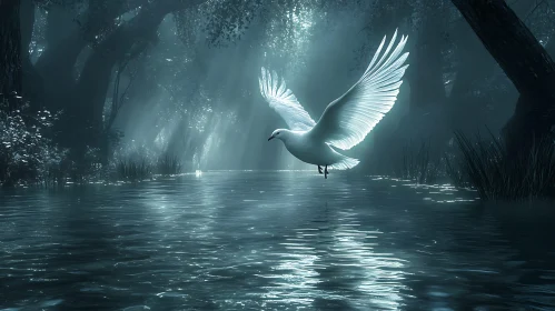 White Dove in Forest Lake