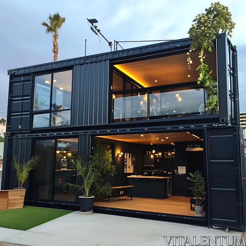 Charm of Living in a Modern Container Home AI Image