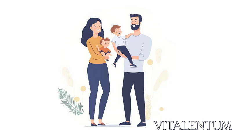 AI ART Illustration of Happy Family Together