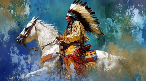 Indigenous Horseman Portrait Painting