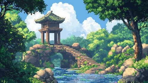 Zen Garden Pixel Art Calm Nature