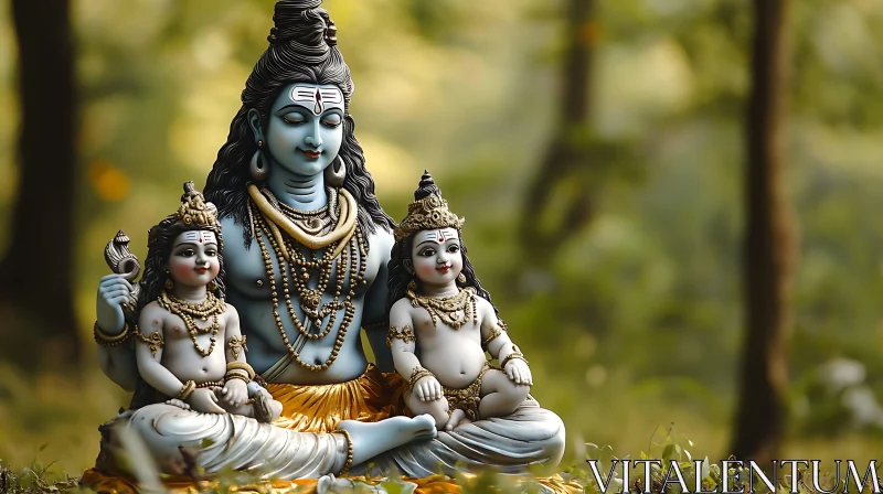 AI ART Serene Shiva Family Portrait