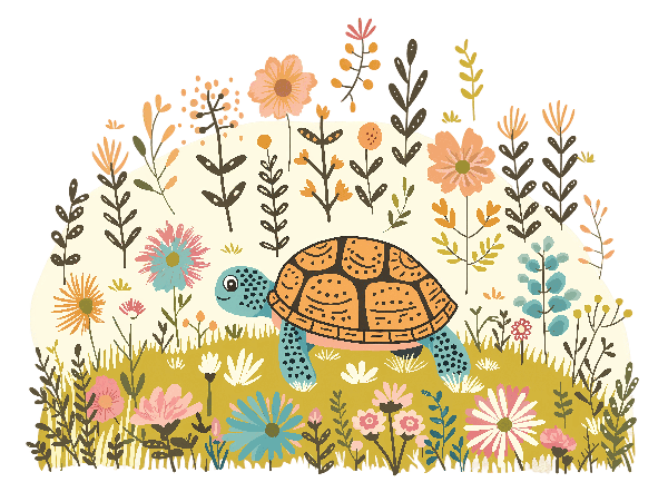 Turtle in Floral Wonderland Design POD Design