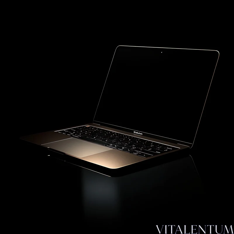 Elegant Black and Gold Modern Laptop AI Image