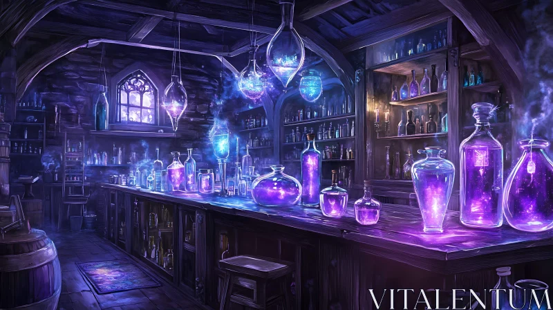 AI ART Mystical Potion Room With Magical Aura