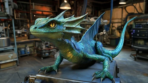 Fantasy Dragon in Workshop Setting