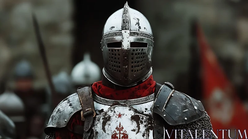 Medieval Knight Ready for Battle AI Image