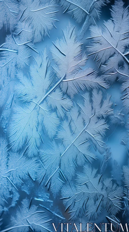 Intricate Ice Crystals: A Study in Nature's Textures AI Image