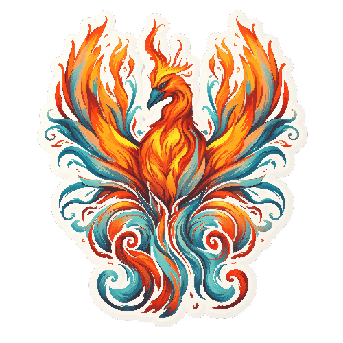 Phoenix Rising - Symbol of Renewal and Rebirth Art POD Design