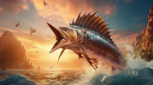 Sailfish Concept Art: Captivating Image of a Majestic Fish in Flight