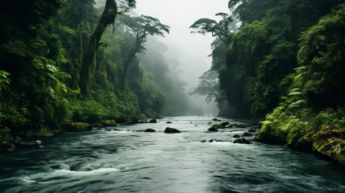 Smoggy River in Jungle - Tranquil and Moody Nature Scene
