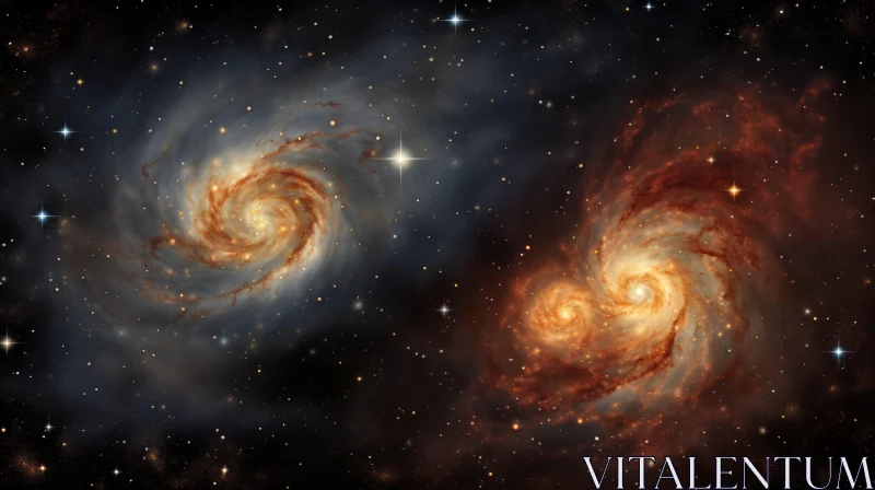 Spectacular Spiral Galaxies - Harmony in the Night Sky AI Image