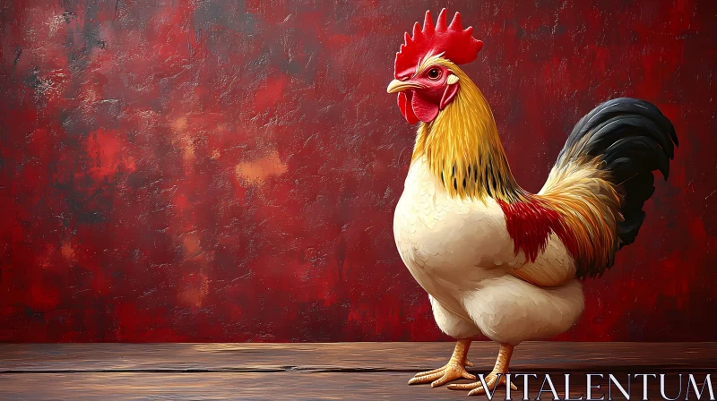 Elegant Rooster Portrait AI Image