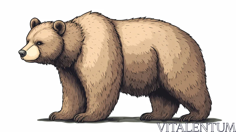 Artistic Brown Bear Illustration AI Image