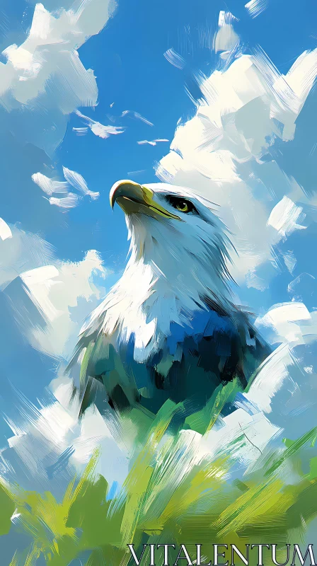 Majestic Eagle in Blue Skies AI Image