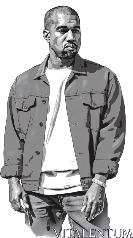 AI ART Detailed Portrait of Kanye West