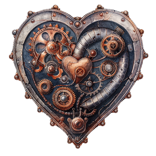 Mechanical Heart Design for Apparel POD Design